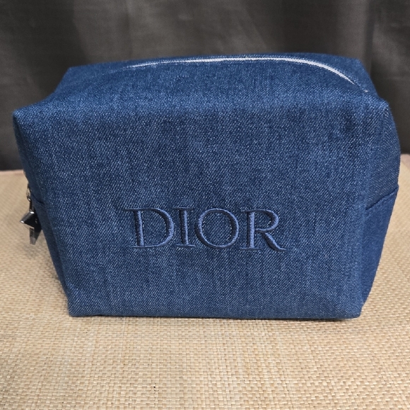 Dior Beauty Denim Blue Cosmetic Pouch NWOT - Picture 8 of 8
